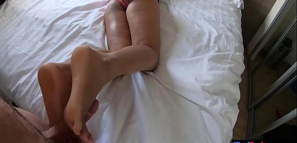 Big ass Asian teen fucks deep and hard by a perverted client with big penis
